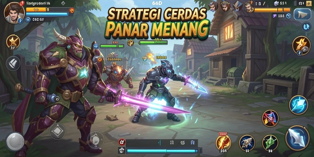Tampilan menarik dari gameplay yang penuh strategi di 66D.