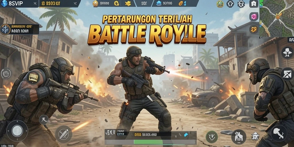 Screenshot gameplay seru dari 8SVIP dalam pertarungan Battle Royale.