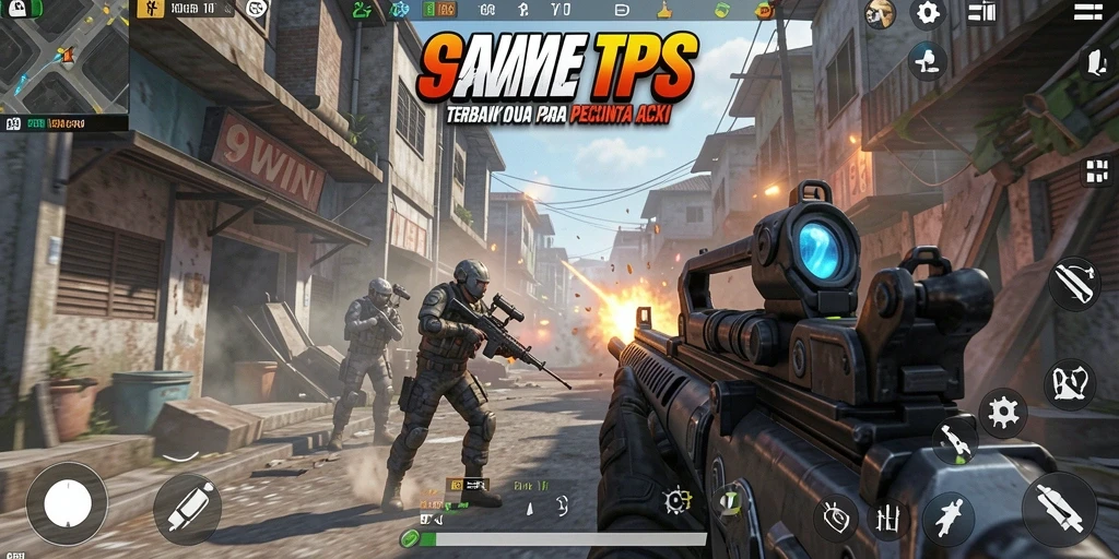 Screenshot dari gameplay 9WIN yang menunjukkan aksi menegangkan dalam TPS.