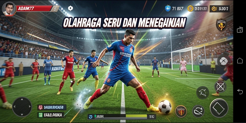 Tangkapan layar gameplay <strong>ADAM77</strong> menampilkan aksi olahraga yang seru.