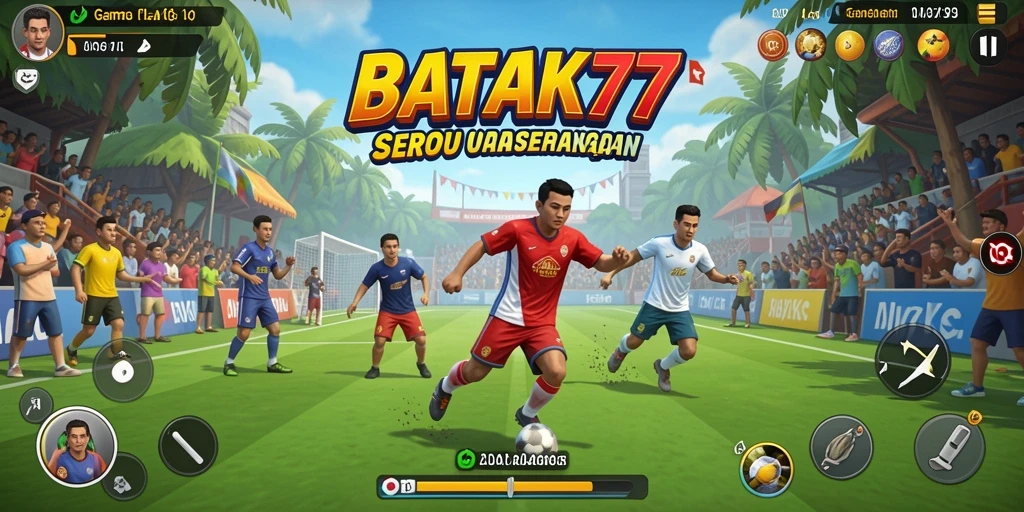 Screenshot utama permainan BATIK77 yang menunjukkan aksi olahraga yang mendebarkan.