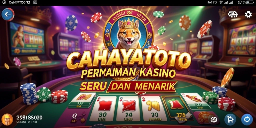 Screenshot gameplay CAHAYATOTO menampilkan suasana kasino yang mendebarkan.