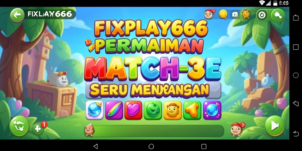 Tampilan gameplay FIXPLAY666 yang menawan dalam genre Match-3.