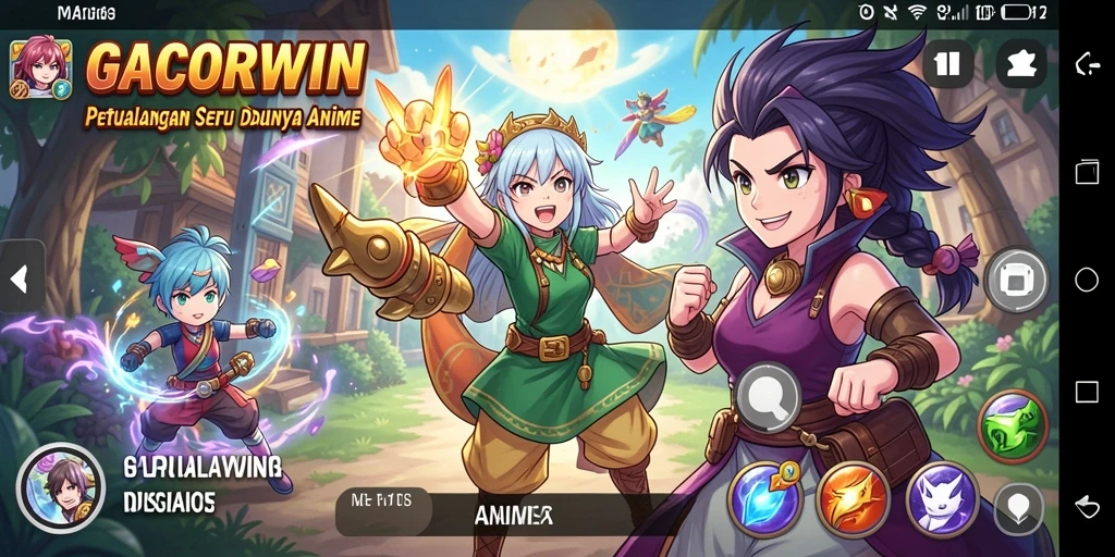 Tampilan gameplay menarik dalam GACORWIN dengan karakter Anime.