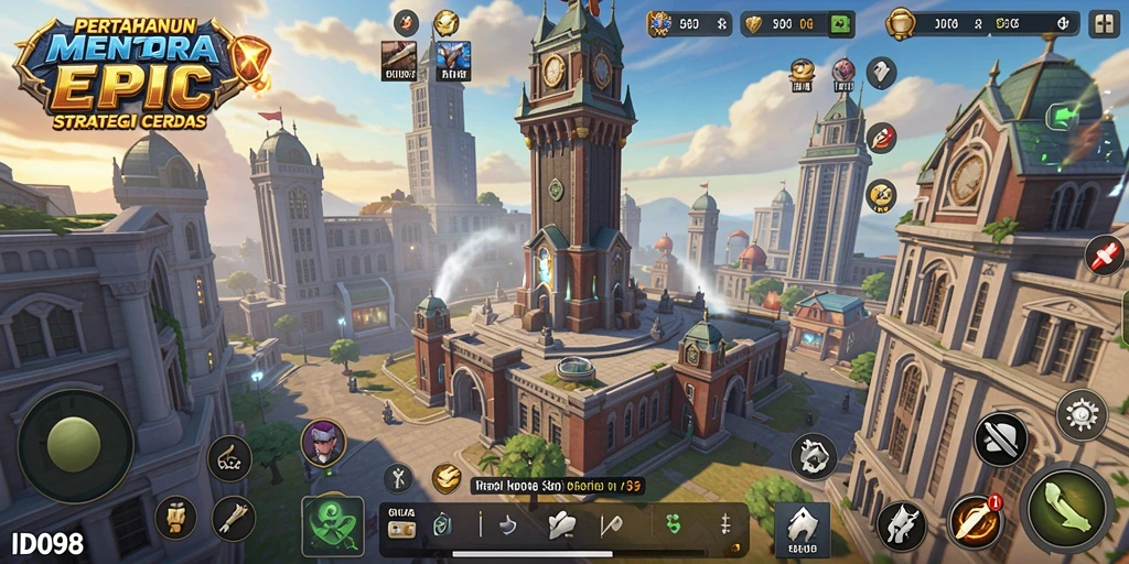 Tangkapan layar ID098 menampilkan aksi seru dalam gameplay Tower Defense.