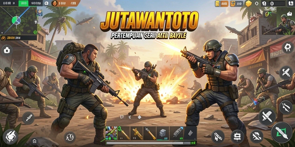 Screenshot gameplay intens di arena Battle Royale JUTAWANTOTO.