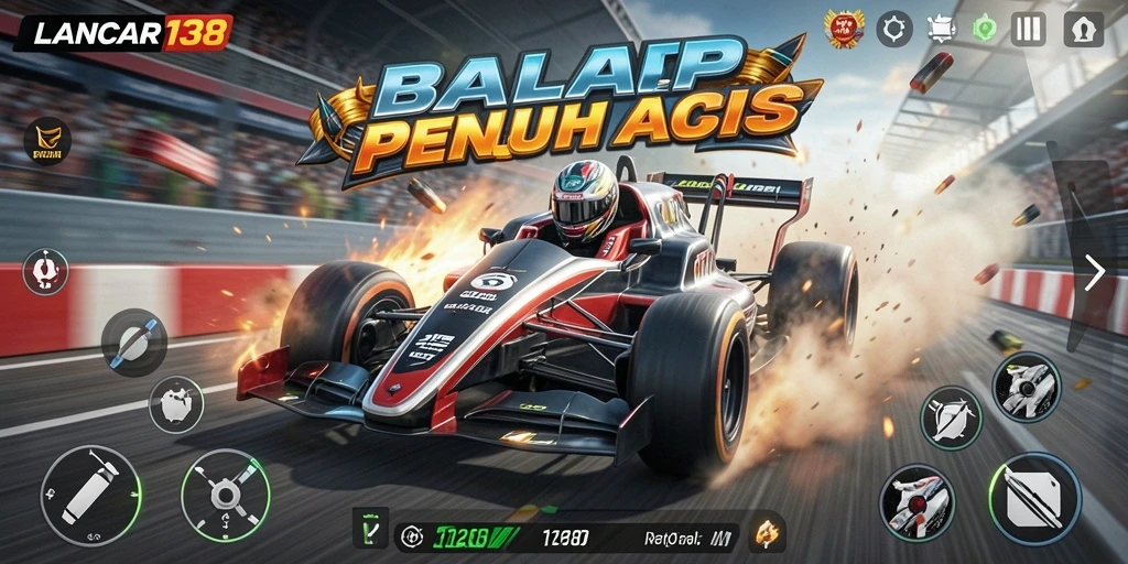 Gameplay LANCAR138 yang intens dan penuh aksi balap.