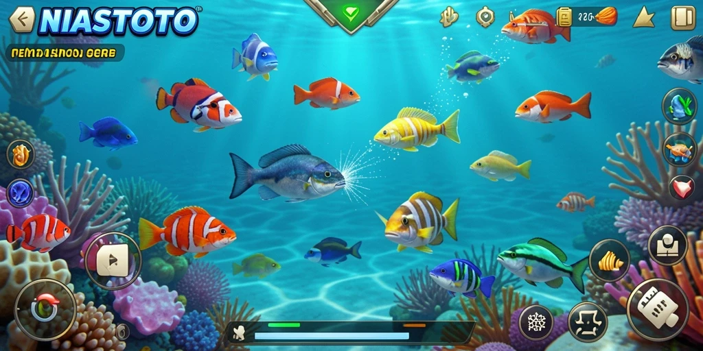 Tampilan gameplay menarik dari NIASTOTO yang penuh aksi Tembak Ikan.
