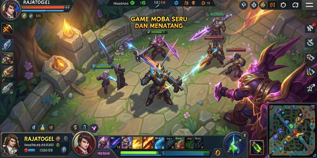 Tangkapan layar gameplay pasukan dalam RAJATOGEL yang sedang bertarung.