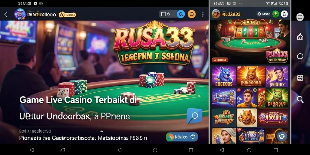 Tampilan gameplay Live Casino RUSA33 yang menarik dan interaktif.