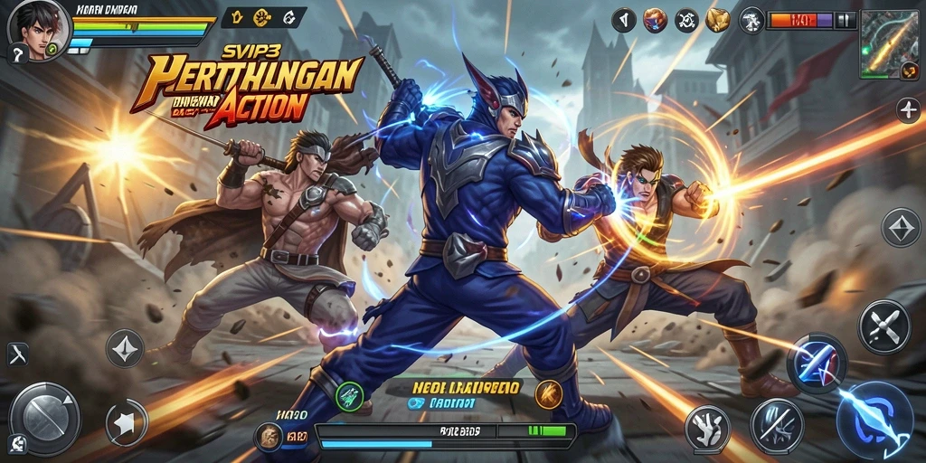 Screenshot gameplay action menegangkan dari SVIP3.