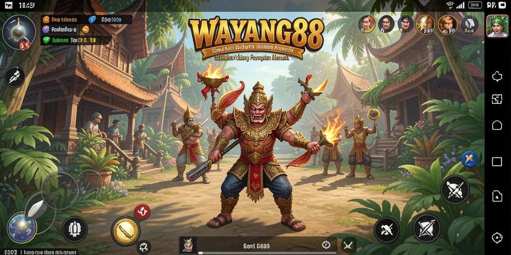 Tampilan screenshot WAYANG88 yang menampilkan gameplay simulasi budaya.