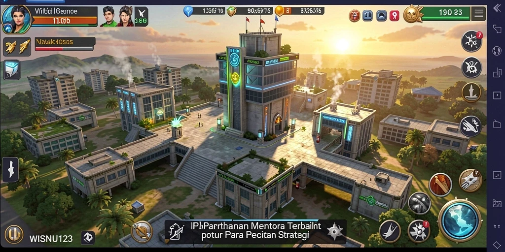 Gameplay WISNU123 menampilkan pertahanan menara yang intens dan menyenangkan.